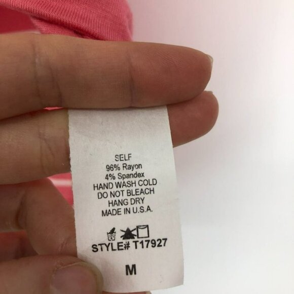 NWT White Birch (Solver Icing) coral white striped knot front drape  t-shirt M - Picture 4 of 12